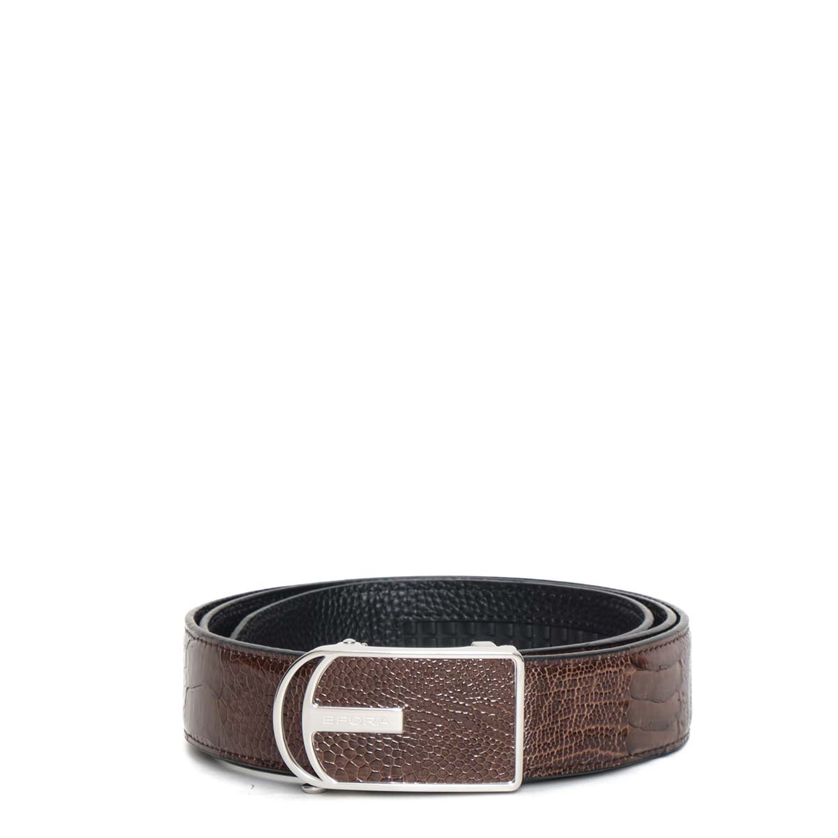 EFORA EFR-008B-BR Ostrich Leg Leather Men's Belt